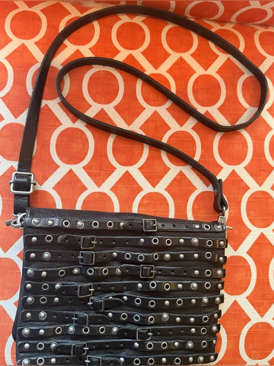 A.S.98 Handbags - A.S.98 Black Studded Leather Crossbody Bag